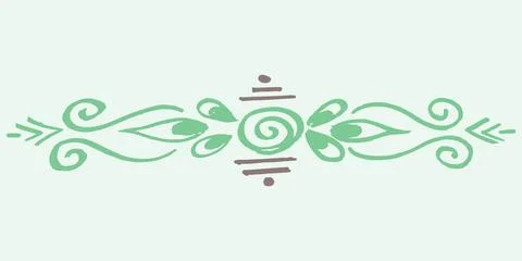 Editable hand drawing of traditional rangoli design element illustrations. Stockillustratie
