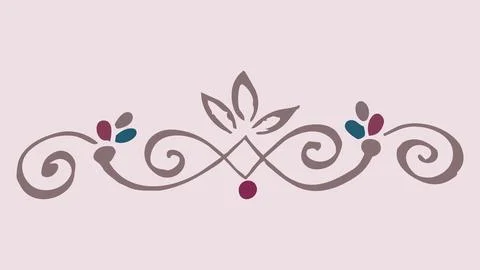 Editable hand drawing of traditional rangoli design element illustrations. Stockillustratie