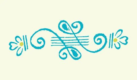 Editable hand drawing of traditional rangoli design element illustrations. Stock Illustration