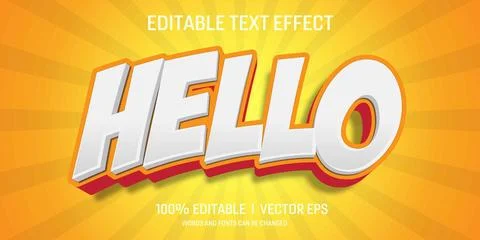Editable hello vector text effect with modern style design Stock Illustration