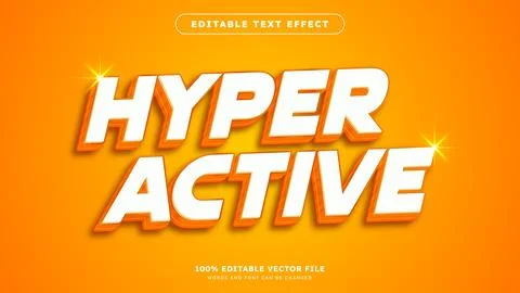 Editable Hyper Active 3d text effect advertising text style effect with neo.. Stock Illustration