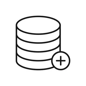 Editable Icon of Add Database, Vector illustration isolated on white backgr.. Stock Illustration