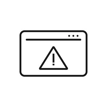 Editable Icon of Alert Browser Page, Vector illustration isolated on white .. Stock Illustration
