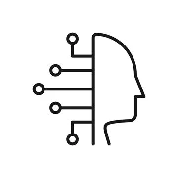 Editable Icon of Artificial Intelligence, Vector illustration isolated on w.. Stockillustratie