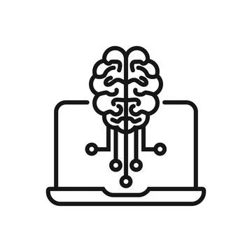 Editable Icon of Artificial Intelligence, Vector illustration isolated on w.. 스톡 일러스트