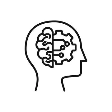 Editable Icon of Artificial Intelligence, Vector illustration isolated on w.. 스톡 일러스트