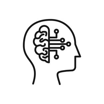 Editable Icon of Artificial Intelligence, Vector illustration isolated on w.. 스톡 일러스트