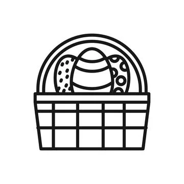 Editable Icon of Basket Eggs, Vector illustration isolated on white backgro.. Stock Illustration