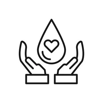 Editable Icon of Blood Donation, Vector illustration isolated on white back.. Stock Illustration