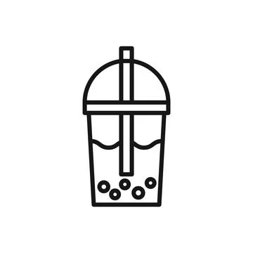 Editable Icon of Boba Drink, Vector illustration isolated on white backgrou.. Stock Illustration