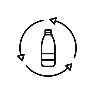 Editable Icon of Bottle Recycle, Vector illustration isolated on white back.. Stock Illustration