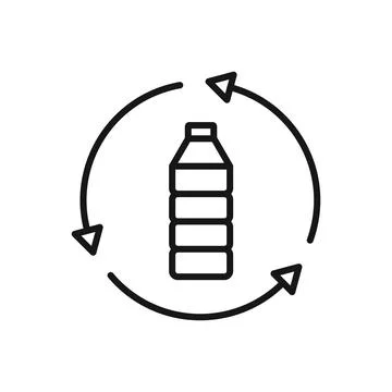 Editable Icon of Bottle Recycle, Vector illustration isolated on white back.. Stock Illustration