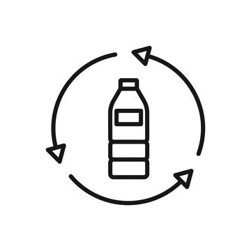 Editable Icon of Bottle Recycle, Vector illustration isolated on white back.. Stock Illustration
