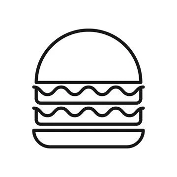 Editable Icon of Burger, Vector illustration isolated on white background. .. Stock Illustration