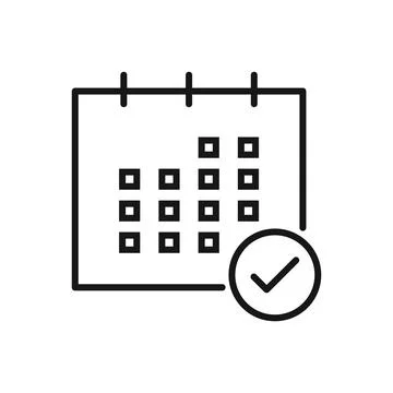Editable Icon of Check Mark Schedule reminder, Vector illustration isolated.. Stock Illustration