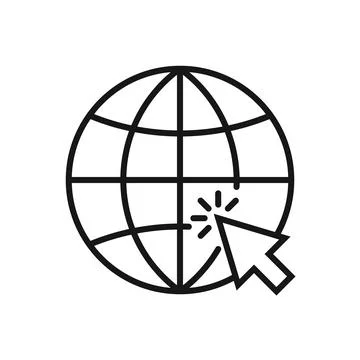 Editable Icon of Click Internet, Vector illustration isolated on white back.. Stock Illustration