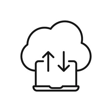 Editable Icon of Cloud Computing Connection, Vector illustration isolated o.. Illustrazione stock