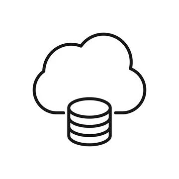 Editable Icon of Cloud Computing Database Connection, Vector illustration i.. Stock Illustration
