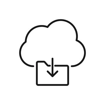 Editable Icon of Cloud Computing Folder Connection, Vector illustration iso.. Stock Illustration
