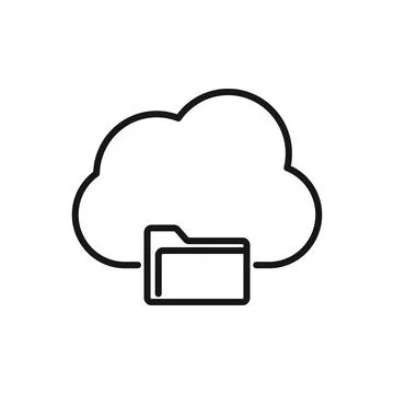 Editable Icon of Cloud Computing Folder Connection, Vector illustration iso.. Stock Illustration