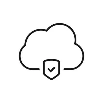 Editable Icon of Cloud Computing Protection, Vector illustration isolated o.. Stock Illustration