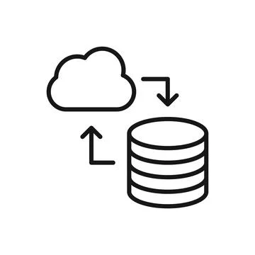 Editable Icon of Cloud Computing Server Connection, Vector illustration iso.. Stock Illustration
