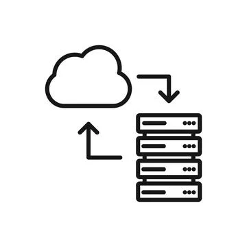Editable Icon of Cloud Computing Server, Vector illustration isolated on wh.. Illustrazione stock