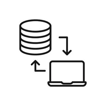 Editable Icon of Cloud Computing Server Share data to laptop, Vector illust.. 스톡 일러스트
