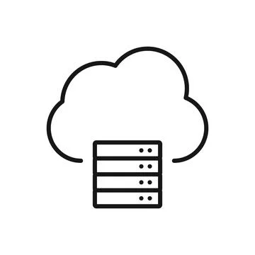 Editable Icon of Cloud Computing Server, Vector illustration isolated on wh.. Stock Illustration
