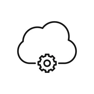 Editable Icon of Cloud Computing Settings, Vector illustration isolated on .. Illustrazione stock
