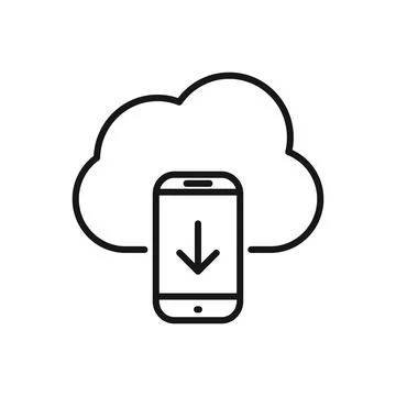 Editable Icon of Cloud Computing to Smartphone, Vector illustration isolate.. Illustrazione stock