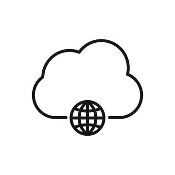 Editable Icon of Cloud Computing, Vector illustration isolated on white bac.. Illustrazione stock
