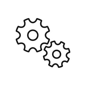 Editable Icon of Cogwheel , Vector illustration isolated on white backgroun.. Illustrazione stock