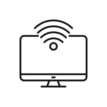 Editable Icon of Computer Wireless Connection, Vector illustration isolated.. Illustrazione stock