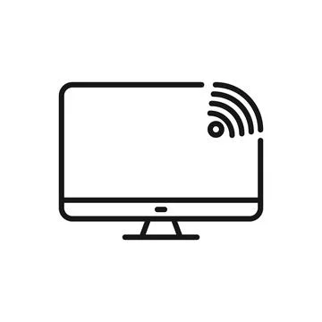 Editable Icon of Computer Wireless Connection, Vector illustration isolated.. イラスト素材