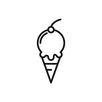 Editable Icon of Cone Ice Cream, Vector illustration isolated on white back.. Stock Illustration