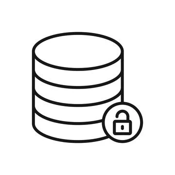 Editable Icon of Database Protection, Vector illustration isolated on white.. Stock Illustration