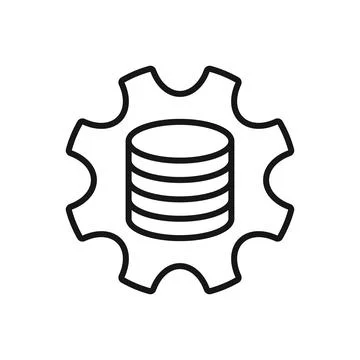 Editable Icon of Database Setup, Vector illustration isolated on white back.. Stock Illustration