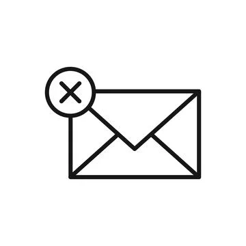 Editable Icon of Delete Message, Vector illustration isolated on white back.. Stock Illustration