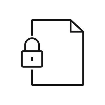 Editable Icon of Document Lock, Vector illustration isolated on white backg.. Ilustración de archivo