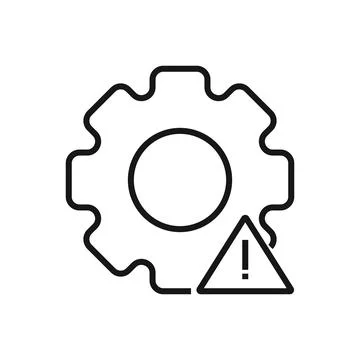 Editable Icon of Error Cogwheel, Vector illustration isolated on white back.. Ilustración de archivo