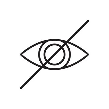 Editable Icon of Eye Don't Look, Vector illustration isolated on white back.. Stock Illustration