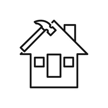 Editable Icon of Fixing Building Construction, Vector illustration isolated.. Ilustración de archivo