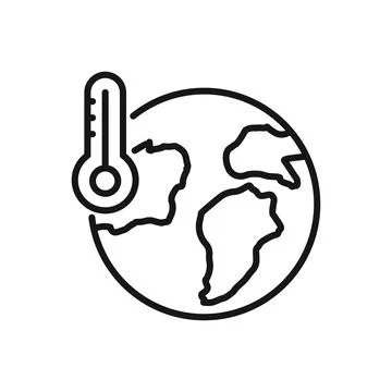 Editable Icon of Global Warming, Vector illustration isolated on white back.. Stock Illustration