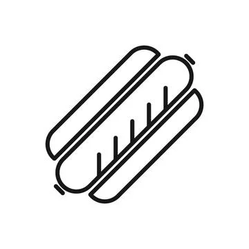 Editable Icon of Hotdog Sausage, Vector illustration isolated on white back.. Stock Illustration