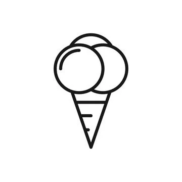 Editable Icon of Ice Cream Cone, Vector illustration isolated on white back.. Stock Illustration