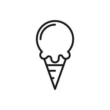 Editable Icon of Ice Cream Cone, Vector illustration isolated on white back.. Stock Illustration