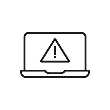 Editable Icon of Laptop Alert Message, Vector illustration isolated on whit.. Illustrazione stock