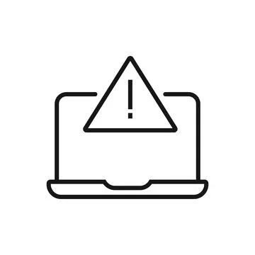 Editable Icon of Laptop Alert Message, Vector illustration isolated on whit.. 스톡 일러스트