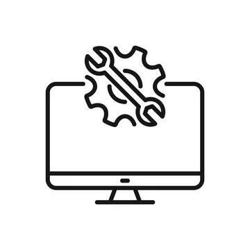 Editable Icon of Laptop Setup, Vector illustration isolated on white backgr.. イラスト素材
